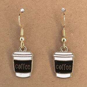 Cute Coffee Cup Charm Dangle Earrings
